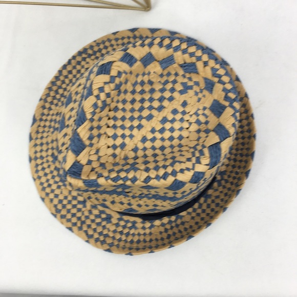 Blue & Tan Woven Fedora - Picture 2 of 5